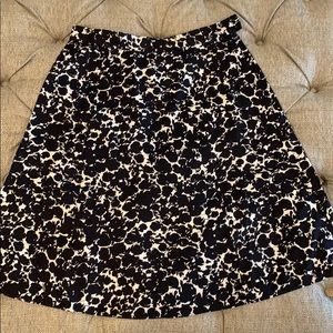 Black and cream floral A-line skirt Size 6